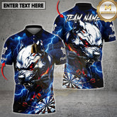 Maxcorners Dog Dart Player Lightning Fury Dark Art Multicolor Options Personalized Name, Team Name 3D Shirt (4 Colors)