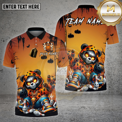 Maxcorners Neon Graffiti Panda Bowling Shirt Halloween Glow Spooky Ball Custom Name Team Personalized Jersey (4 Colors)