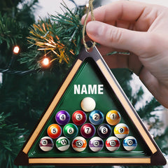 Maxcorners Pool Table Billiard Ball Christmas Ornament, Personalized Ornament 2D Flat LM2211