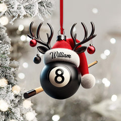 Maxcorners Billiard Ball Christmas Ornament, Personalized Ornament 2D Flat LM2211