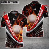 Maxcorners Golf Flaming Magma Multicolor Option Customized Name 3D Shirt