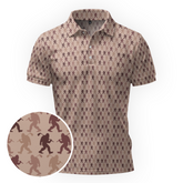Maxcorners On Repeat - Sand Print Golf Polo Shirt