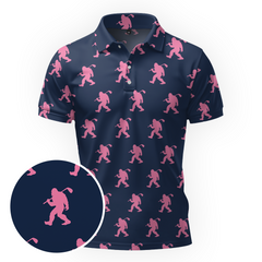 Maxcorners Pink Shadow Walk Golf Polo Shirt