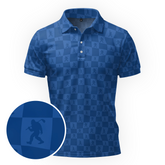 Maxcorners Blue Legend Check Golf Polo Shirt