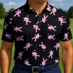 Maxcorners Pink Phantom Stride Golf Polo Shirt