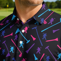 Maxcorners Neon Fairway Riot Golf Polo Shirt