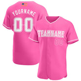 Maxcorners Custom Pink White-Light Blue Premium American Flag Fashion Baseball Jersey LM0210