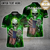 Maxcorners Skull Lightning Dart Board Dark Blue Electric Multicolor Options Personalized Name, Team Name 3D Shirt (4 Colors)
