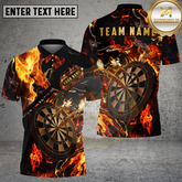 Maxcorners Dartboard Fire Flame Dark Style Multicolor Options Personalized Name, Team Name 3D Shirt (4 Colors)