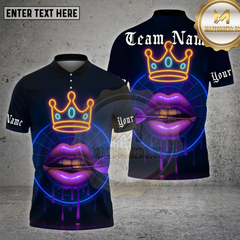 Maxcorners Darts Shirt Neon Lips Crown Glow Multioptions Personalized Name, Team Name Unisex 3D Shirt (4 Colors)