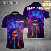 Maxcorners Darts Shirt Neon Lips Rainbow Drip Multioptions Personalized Name, Team Name Unisex 3D Shirt (4 Colors)