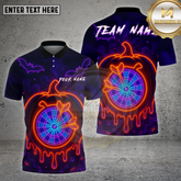 Maxcorners Darts Shirt Halloween Pumpkin Dartboard Neon Glow Multioptions Personalized Name, Team Name Unisex 3D Shirt (4 Colors)