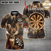 Maxcorners Hunting Deer Dartboard Shirt Forest Camo Buck Design Multicolor Options Personalized Name, Team Name 3D Shirt (4 Colors)