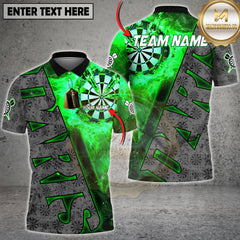 Maxcorners Fire Dartboard Flame Graphic Multi Options Personalized Name, Team Name 3D Shirt (5 Colors)