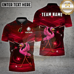 Maxcorners Golf Pink Flamingo Galaxy Night Theme Multi Options Personalized Name, Team Name 3D Shirt