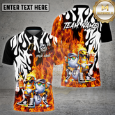 Maxcorners Golf Fire Beer Cartoon Ball Flame Style Multi Options Personalized Name, Team Name 3D Shirt
