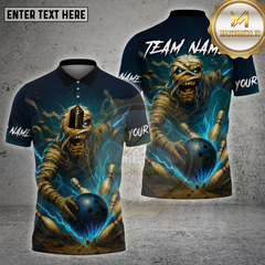 Maxcorners Bowling Shirt Mummy Undead Thunder Bowling Pins Personalized Name, Team Name 3D Shirts
