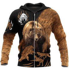 Maxcorners Bear Hunting Camo For Men And Women Harajuku 3D Print Shirt