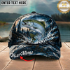Maxcorners Fishing Dark Blue Ocean Splash Personalized 3D Cap (12 Fish Species)