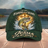Maxcorners Fishing Green Faith Quote Water Splash 3D Cap (12 Fish Species)