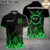 Maxcorners Billiards Ball 8 Flaming Cross Cue Personalized Name Shirt (6 Colors)