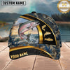 Maxcorners Fishing Gold Stripe Camo Personalized 3D Cap