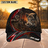 Maxcorners Hunting Red Stripe Skull Archer and Deer Sunset Design Personalized 3D Cap