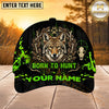 Maxcorners Hunting Green Black Born To Hunt Personalized 3D Cap