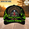 Maxcorners Hunting Green Black Born To Hunt Personalized 3D Cap