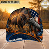 Maxcorners Hunting American Flag Sunset Rifle Personalized 3D Cap