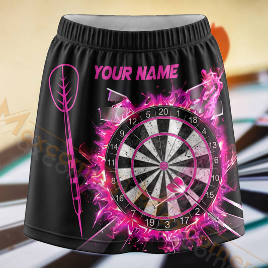 Maxcorners Darts Pink Electric Dartboard Personalized 3D Skort, Skirts With Shorts