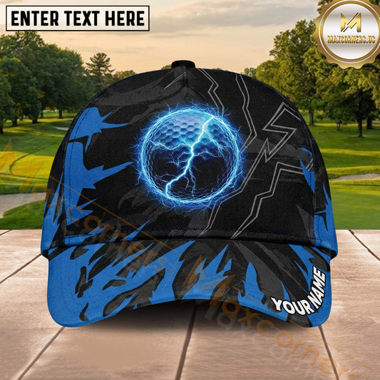 Maxcorners Golf Electric Golf Ball Lightning Pattern Personalized Name 3D Classic Cap