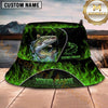 Maxcorners Fishing Neon Hook Flame Personalized Name 3D Bucket Hat (12 Fish Species)