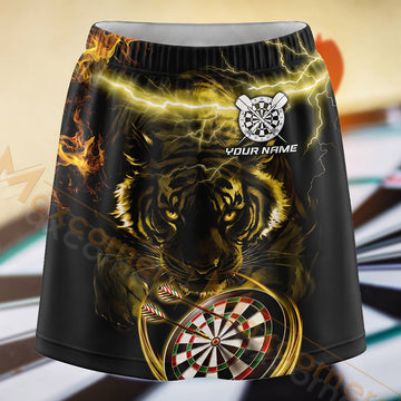 Maxcorners Darts Gold Lightning Beast Dartboard Personalized 3D Skort, Skirts With Shorts