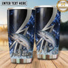Maxcorners Fishing Tumbler Black Silver Lightning Bolt Design Personalized Name Tumbler (13 Species)