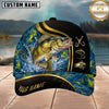 Maxcorners Fishing Blue Gold Abstract Personalized 3D Cap