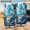 Maxcorners Fishing Tumbler Blue Marble Fluid Art Design Personalized Name Tumbler (13 Species)