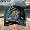 Maxcorners Fishing Blue Gold Abstract Personalized 3D Cap