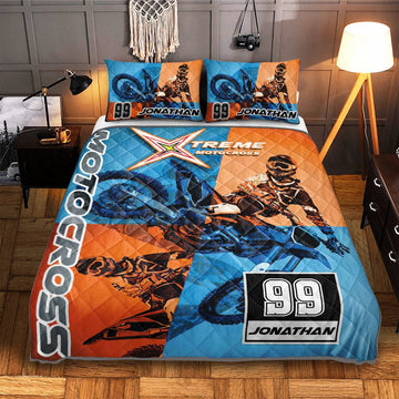 Maxcorners Motocross 9 Personalized Bedding Set