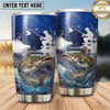 Maxcorners Fishing Tumbler Moonlit Lake Casting Scene Design Personalized Name Tumbler (13 Species)