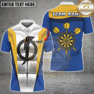 Maxcorners Darts Blue Yellow Armor Dartboard Design Personalized Name 3D Unisex Shirt