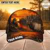 Maxcorners Hunting Skull Hunter Orange Sunset Personalized 3D Cap