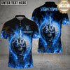 Maxcorners Golf Flaming Skull Face Skeleton Middle Finger Personalized Name, Team Name 3D Shirt (4 Colors)