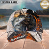 Maxcorners Fishing Skull Fisherman Orange Black Personalized 3D Cap