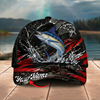Maxcorners Fishing Black Red Lightning Splash Personalized 3D Cap (12 Fish Species)