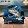 Maxcorners Fishing Blue Lightning Water Splash Personalized 3D Cap (12 Fish Species)