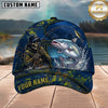 Maxcorners Fishing Skull Fisherman Water Splash Personalized 3D Cap