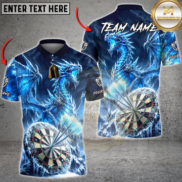 Maxcorners Dragon Dart Shirt Ice Dragon Fantasy Multiple Options Personalized Name, Team Name 3D Shirt