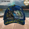Maxcorners Fishing Skull Fisherman Water Splash Personalized 3D Cap
