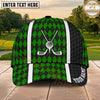 Maxcorners Golf Argyle Crossed Clubs Ball Emblem Personalized Name 3D Classic Cap